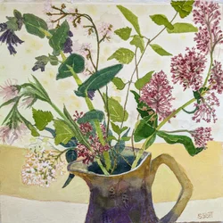 Fleurs de printemps avec valériane, 2020 (aquarelle sur papier)