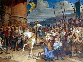 Gustav I Eriksson Vasa, roi de Suède, accueilli triomphalement à Uppsala