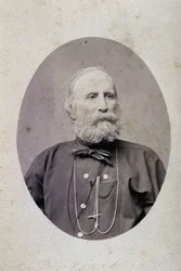 Giuseppe Garibaldi (1807-1882), homme politique italien. Vers 1875. Photographie de l