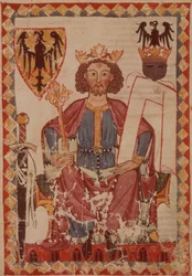 MS. Pal. germ. 848 Roi Henri, illustration du Codex Manesse, une collection de chansons d