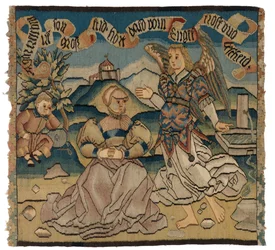 Panneau de tapisserie représentant Agar et l