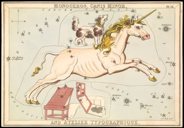 Monoceros, Canis Minor et Atelier Typographique, vers 1825