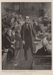 Un ministre surmené à la Chambre des Lords, Lord Lansdowne parlant
