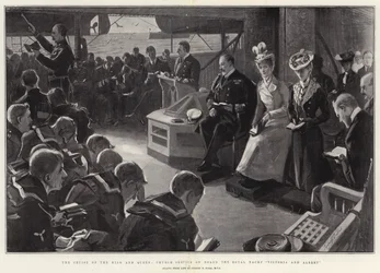 La croisière du roi et de la reine, service religieux à bord du yacht royal Victoria et Albert
