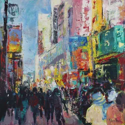Journée chargée, Tokyo, 2024 (acrylique)