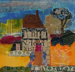 Maison de vacances 2013, collage acrylique sur papier
