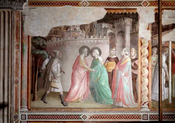 La vie de la Vierge : rencontre de Joachim et Anne à la porte dorée