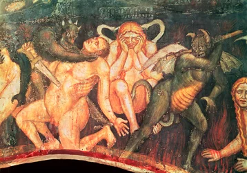 Enfer, détail des luxurieux, vers 1394