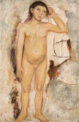 Nu de jeune fille au bras levé