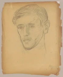 Autoportrait - tête de trois quarts vers la gauche