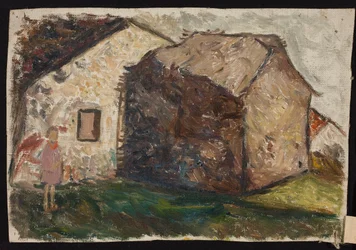 Petite fille devant la maison