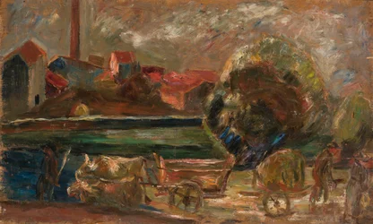 Paysage avec cheminée d