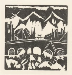 Paysage avec un pont
