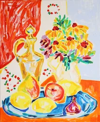 Fleurs et fruits colorés