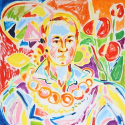 Portrait abstrait plein de vie