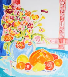 Fleurs et fruits aux couleurs vives