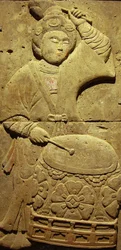 Stèle représentant un musicien (terre cuite)