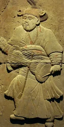 Stèle représentant un musicien (terre cuite)