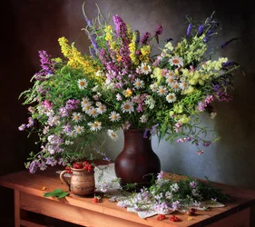 Nature morte aux fleurs sauvages d