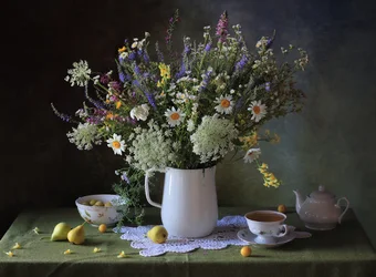 Table aux fleurs sauvages d