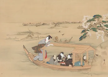 Bateau vers le Yoshiwara, 1800s