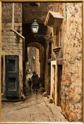 Rue Cavalieri dans le Vieux Ghetto de Florence, vers 1882