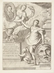 La Bocca della Verita. Vignette de titre avec portrait du pape Clément IX