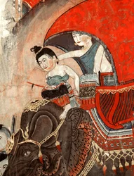 Une princesse et son assistante à dos d