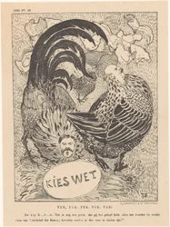 Caricature de politiciens en poules