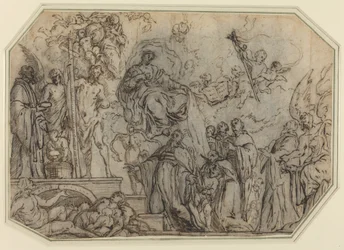 La Trinité et la Vierge apparaissant aux ecclésiastiques