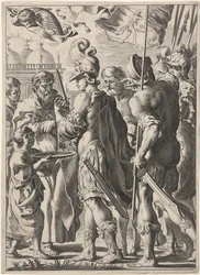 Alexandre le Grand coupant le nœud gordien, 17e siècle