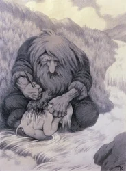 Le troll lavant son petit