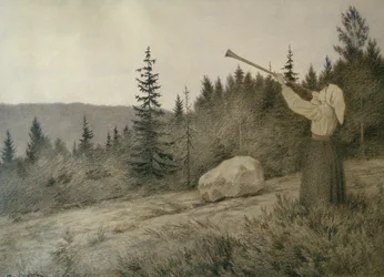 Sous la montagne résonne un instrument à vent en bois