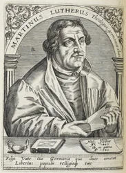 Martin Luther. (1483-1546). Réformateur religieux allemand, fondateur de la Réforme. Portrait.