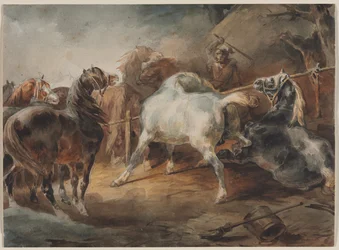 Chevaux combattants, vers 1820