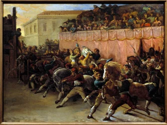Course de chevaux libres à Rome