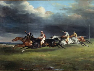 Course de chevaux dite le derby à Epsom