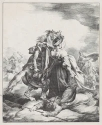 Mameluk de la garde impériale défendant un trompette blessé contre un Cosaque (An Egyptian Mameluk Defending a Wounded French Trumpeter at Waterloo)