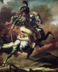 Officier des Hussards chargeant à cheval