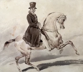 Cavalier en manteau bordé de fourrure