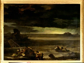 Le Déluge. Peinture de Théodore Géricault (1791-1824), XIXe siècle. Dimensions 0,97 x 1,3 m. Paris, musée du Louvre