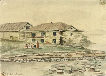 Bâtiments en ruine, Alaska, 1884