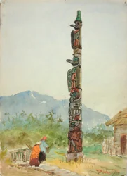 Le pôle du totem Raven