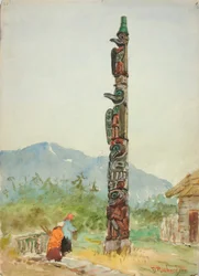 Le Totem du Corbeau, vers 1880-1914