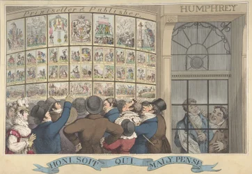Honi. Soit. Qui. Mal. Y. Pense: La boutique de caricatures de G. Humphrey, 27 St. James..., 12 août 1821
