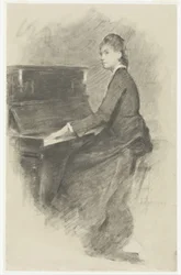 Au piano, ca. 1887