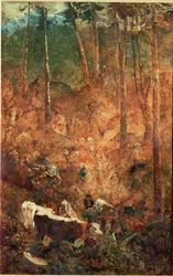 La descente des vaches (painting on canvas)