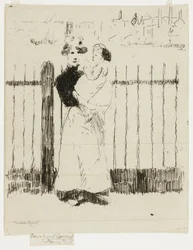 Emma et son bébé, Chelsea Embankment