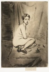 Figure de femme accroupie