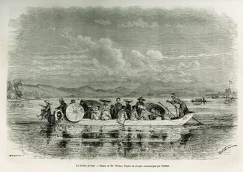Un bateau sur la rivière de Hué (Vietnam) (illustration de l